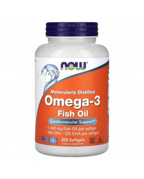 Now Foods, омега-3, очищенная на молекулярном уровне, 200 капсул Now Foods, омега-3, очищенная на молекулярном уровне, 200 капсул